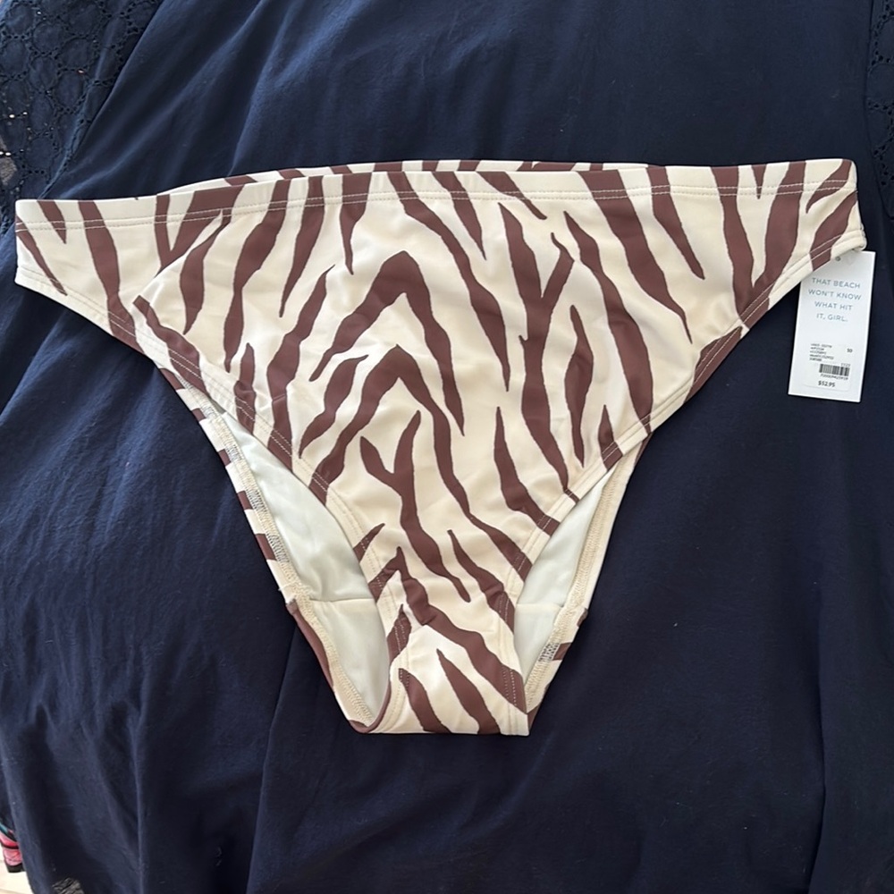 Lane Bryant Brown and Cream Animal Print Bikini